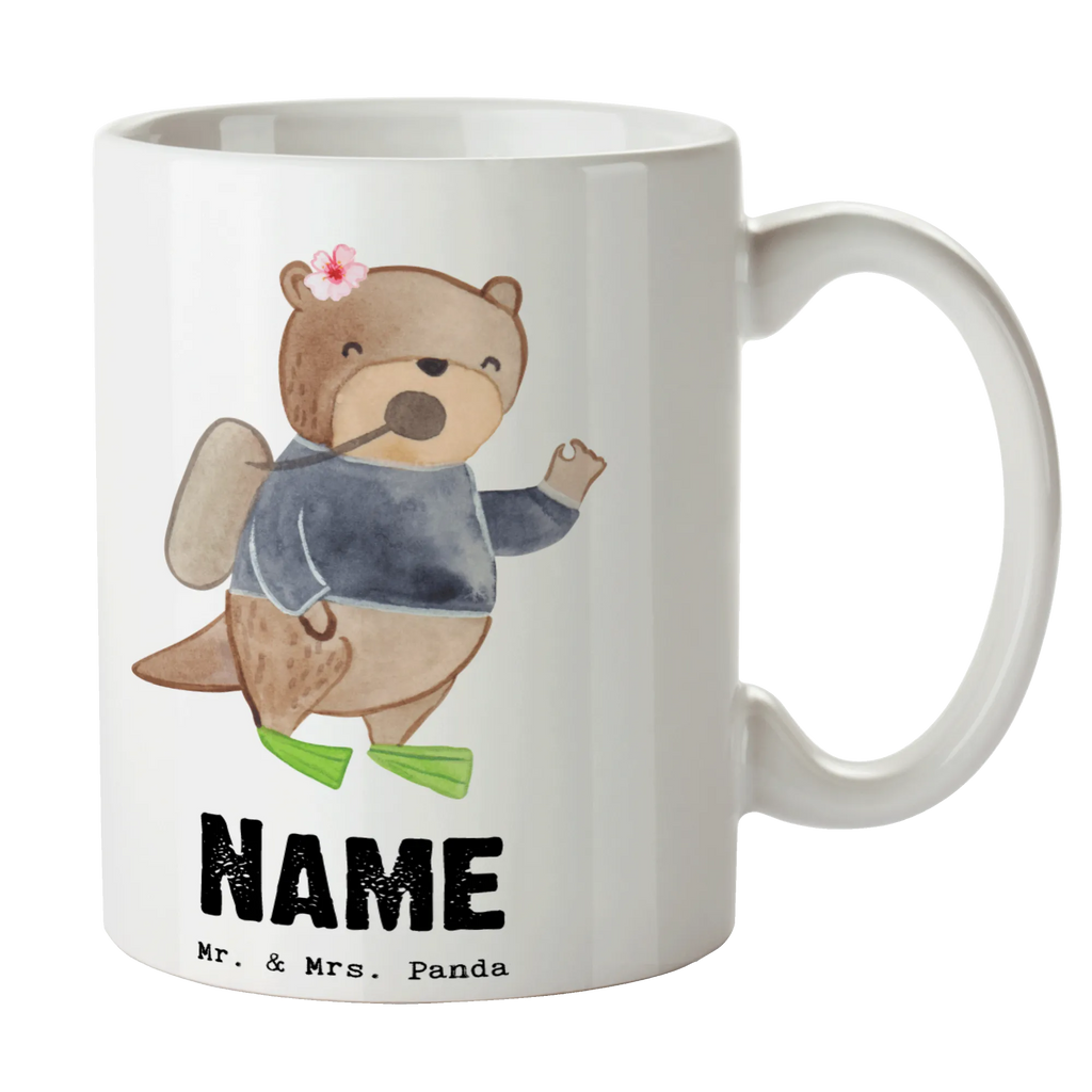 Personalisierte Tasse Tauchlehrerin mit Herz Personalisierte Tasse, Namenstasse, Wunschname, Personalisiert, Tasse, Namen, Drucken, Tasse mit Namen, Beruf, Ausbildung, Jubiläum, Abschied, Rente, Kollege, Kollegin, Geschenk, Schenken, Arbeitskollege, Mitarbeiter, Firma, Danke, Dankeschön