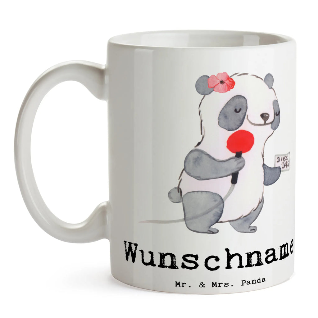 Personalisierte Tasse Reporterin mit Herz Personalisierte Tasse, Namenstasse, Wunschname, Personalisiert, Tasse, Namen, Drucken, Tasse mit Namen, Beruf, Ausbildung, Jubiläum, Abschied, Rente, Kollege, Kollegin, Geschenk, Schenken, Arbeitskollege, Mitarbeiter, Firma, Danke, Dankeschön