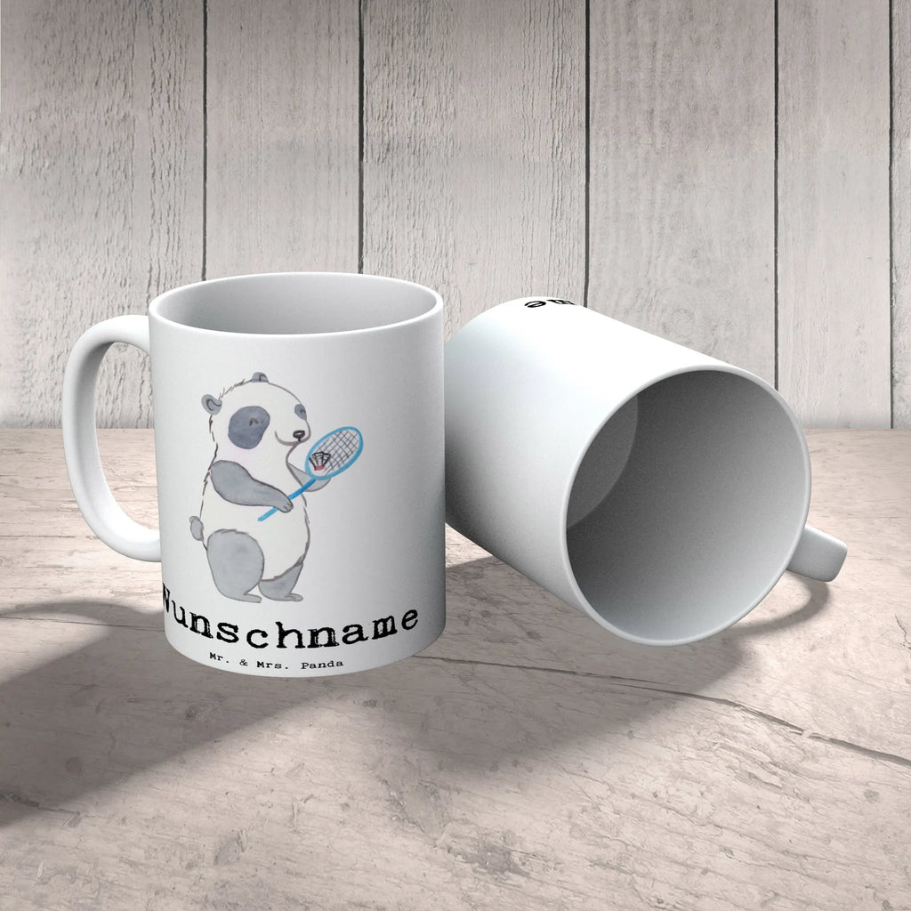 Personalisierte Tasse Panda Badminton Personalisierte Tasse, Namenstasse, Wunschname, Personalisiert, Tasse, Namen, Drucken, Tasse mit Namen, Geschenk, Sport, Sportart, Hobby, Schenken, Danke, Dankeschön, Auszeichnung, Gewinn, Sportler, Badminton, Badminton spielen