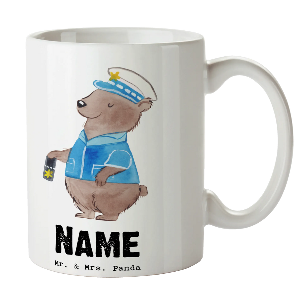 Personalisierte Tasse Polizist mit Herz Personalisierte Tasse, Namenstasse, Wunschname, Personalisiert, Tasse, Namen, Drucken, Tasse mit Namen, Beruf, Ausbildung, Jubiläum, Abschied, Rente, Kollege, Kollegin, Geschenk, Schenken, Arbeitskollege, Mitarbeiter, Firma, Danke, Dankeschön, Polizist, Polizeibeamter, Wachmann, Cop, Polizei, Studium