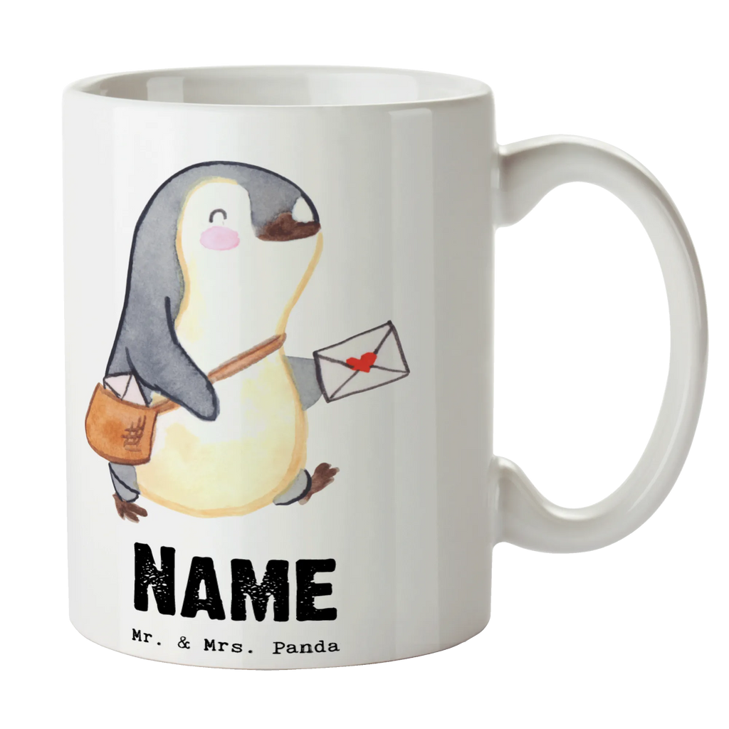 Personalisierte Tasse Postbote mit Herz Personalisierte Tasse, Namenstasse, Wunschname, Personalisiert, Tasse, Namen, Drucken, Tasse mit Namen, Beruf, Ausbildung, Jubiläum, Abschied, Rente, Kollege, Kollegin, Geschenk, Schenken, Arbeitskollege, Mitarbeiter, Firma, Danke, Dankeschön, Postbote, Briefzusteller, Briefträger, Postler