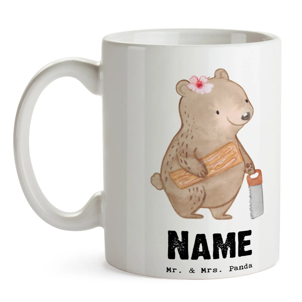 Personalisierte Tasse Tischlerin mit Herz Personalisierte Tasse, Namenstasse, Wunschname, Personalisiert, Tasse, Namen, Drucken, Tasse mit Namen, Beruf, Ausbildung, Jubiläum, Abschied, Rente, Kollege, Kollegin, Geschenk, Schenken, Arbeitskollege, Mitarbeiter, Firma, Danke, Dankeschön