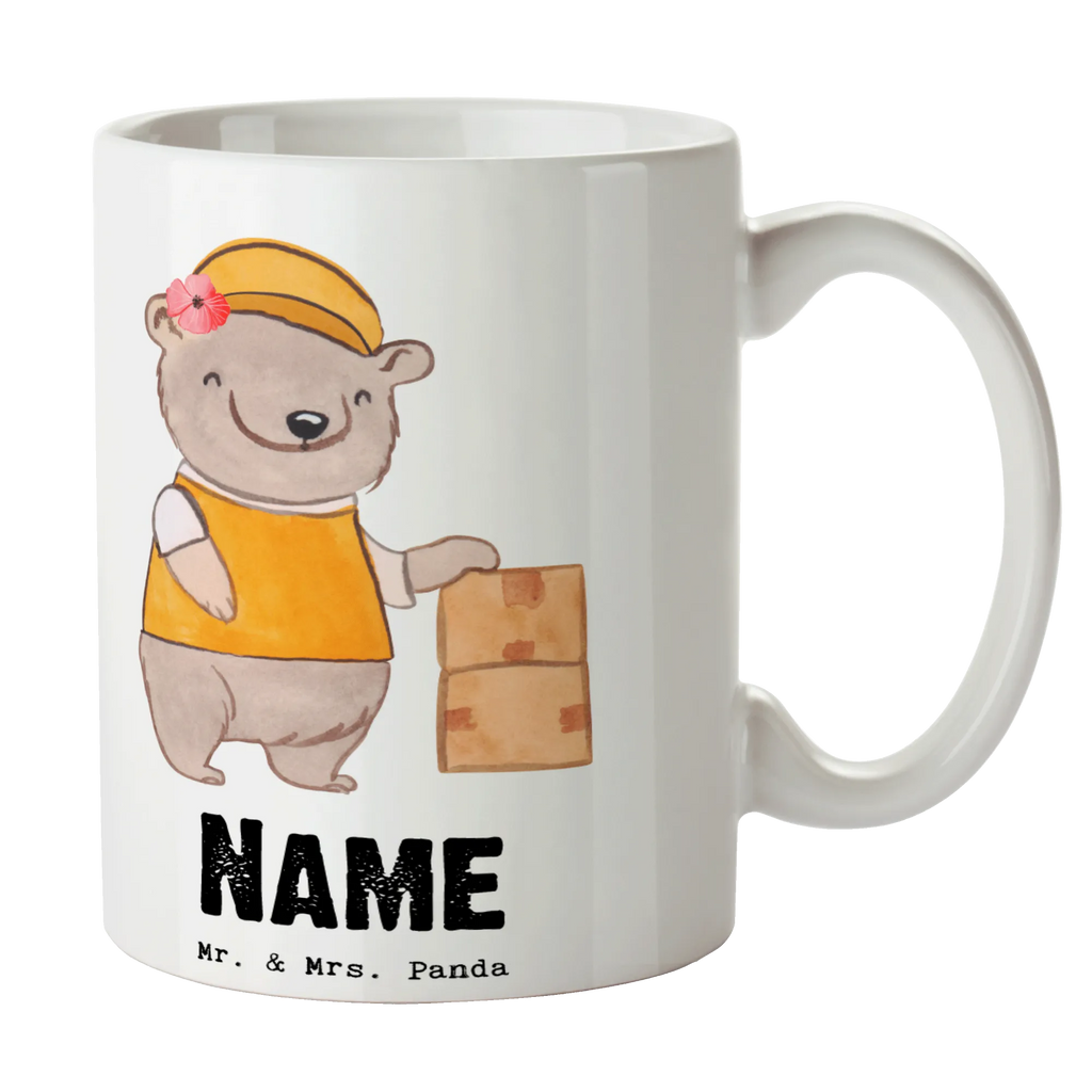 Personalisierte Tasse Paketzustellerin mit Herz Personalisierte Tasse, Namenstasse, Wunschname, Personalisiert, Tasse, Namen, Drucken, Tasse mit Namen, Beruf, Ausbildung, Jubiläum, Abschied, Rente, Kollege, Kollegin, Geschenk, Schenken, Arbeitskollege, Mitarbeiter, Firma, Danke, Dankeschön, Paketzustellerin, Paketbotin, Zustellservice Pakete