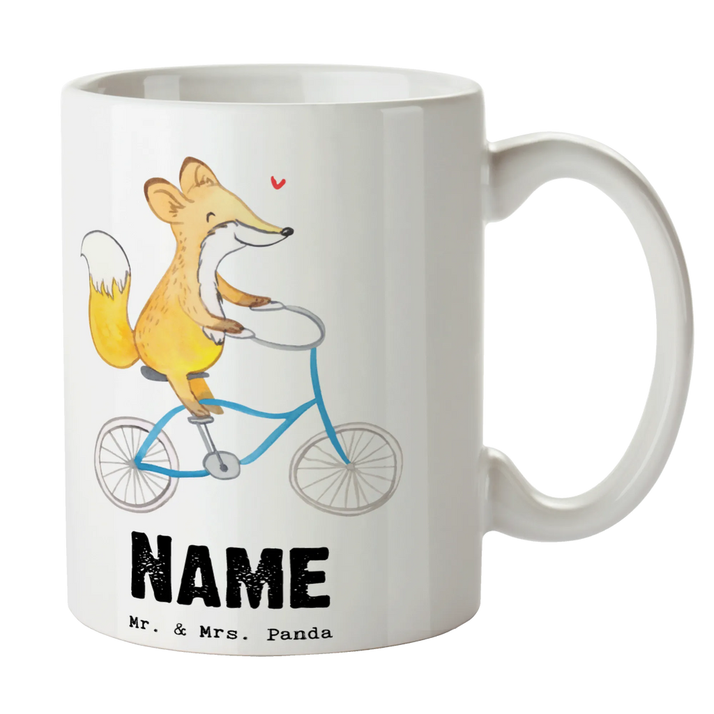 Personalisierte Tasse Fuchs Fahrrad fahren Personalisierte Tasse, Namenstasse, Wunschname, Personalisiert, Tasse, Namen, Drucken, Tasse mit Namen, Geschenk, Sport, Sportart, Hobby, Schenken, Danke, Dankeschön, Auszeichnung, Gewinn, Sportler, Fahrrad fahren, Radeln, Trekking, Mountainbiking, Radsport