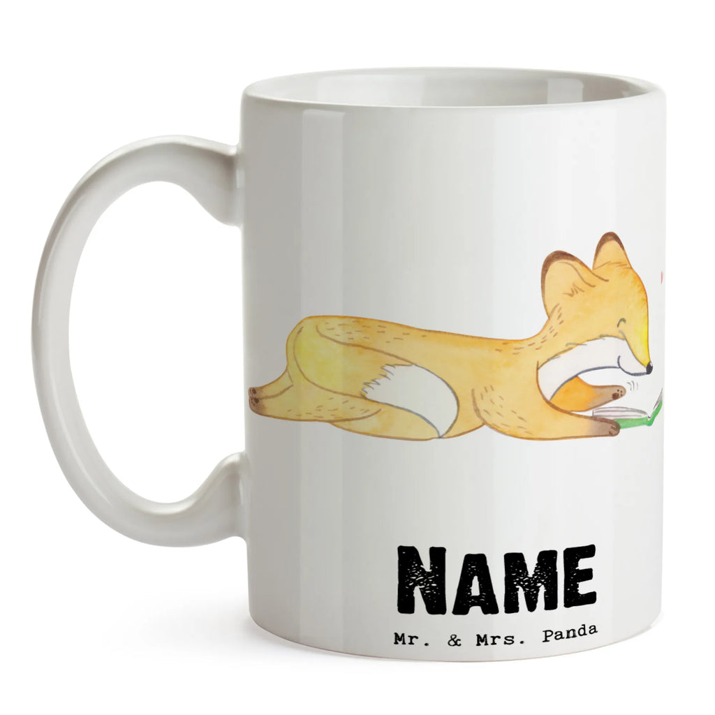 Personalisierte Tasse Fuchs Lesen Personalisierte Tasse, Namenstasse, Wunschname, Personalisiert, Tasse, Namen, Drucken, Tasse mit Namen, Geschenk, Sport, Sportart, Hobby, Schenken, Danke, Dankeschön, Auszeichnung, Gewinn, Sportler, lesen, Bücher lesen, Bücherwurm