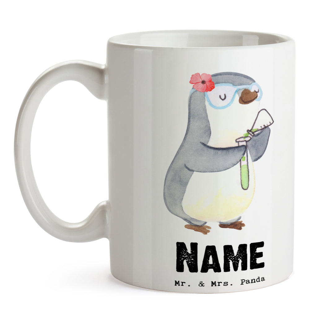 Personalisierte Tasse Chemikerin mit Herz Personalisierte Tasse, Namenstasse, Wunschname, Personalisiert, Tasse, Namen, Drucken, Tasse mit Namen, Beruf, Ausbildung, Jubiläum, Abschied, Rente, Kollege, Kollegin, Geschenk, Schenken, Arbeitskollege, Mitarbeiter, Firma, Danke, Dankeschön, Chemikerin, Chemielaborantin, Naturwissenschaftlerin, Labor, Studium, Forschung, Wissenschaftlerin