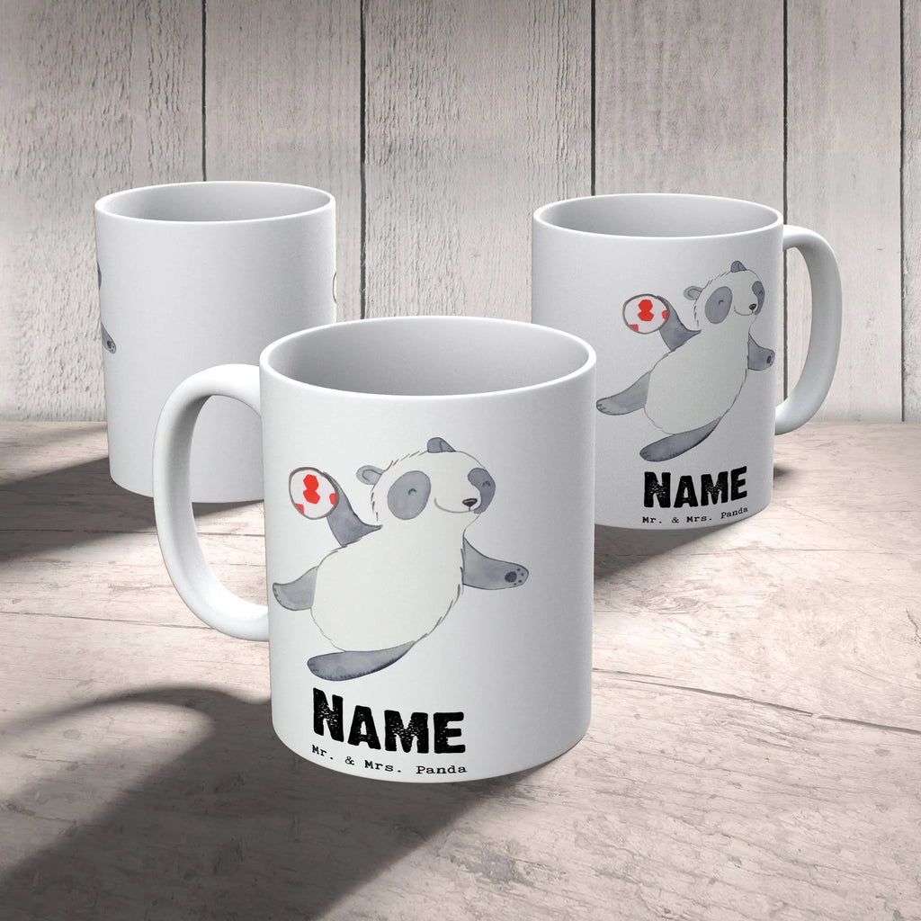 Personalisierte Tasse Panda Handball spielen Personalisierte Tasse, Namenstasse, Wunschname, Personalisiert, Tasse, Namen, Drucken, Tasse mit Namen, Geschenk, Sport, Sportart, Hobby, Schenken, Danke, Dankeschön, Auszeichnung, Gewinn, Sportler, Handball spielen, Handball Turnier, Handball Club, Handball Verein