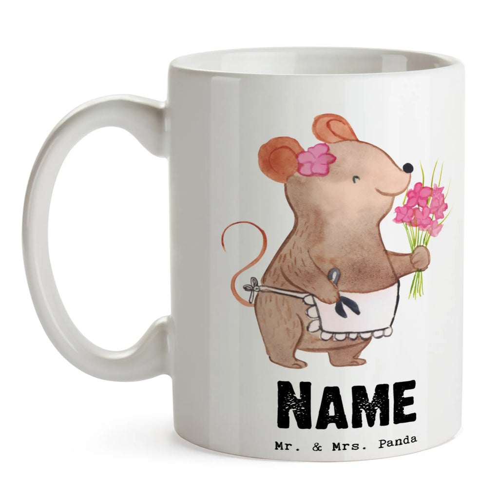 Personalisierte Tasse Floristin mit Herz Personalisierte Tasse, Namenstasse, Wunschname, Personalisiert, Tasse, Namen, Drucken, Tasse mit Namen, Beruf, Ausbildung, Jubiläum, Abschied, Rente, Kollege, Kollegin, Geschenk, Schenken, Arbeitskollege, Mitarbeiter, Firma, Danke, Dankeschön, Blumenhändlerin, Floristin, Blumenlanden, Blumenprofi