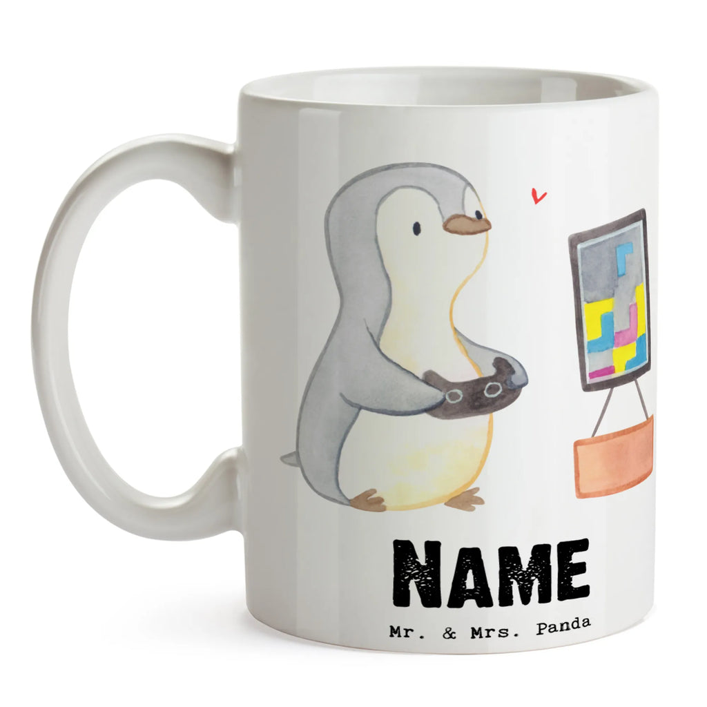 Personalisierte Tasse Pinguin Zocken Personalisierte Tasse, Namenstasse, Wunschname, Personalisiert, Tasse, Namen, Drucken, Tasse mit Namen, Geschenk, Sport, Sportart, Hobby, Schenken, Danke, Dankeschön, Auszeichnung, Gewinn, Sportler, Zocken, Gaming, Videospiele, Videogames