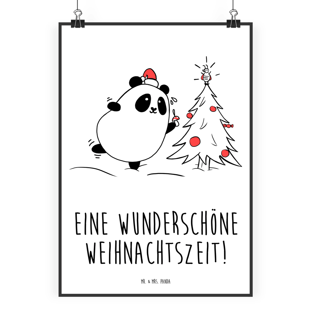 Poster Panda Weihnachtszeit Poster, Wandposter, Bild, Wanddeko, Küchenposter, Kinderposter, Wanddeko Bild, Raumdekoration, Wanddekoration, Handgemaltes Poster, Mr. & Mrs. Panda Poster, Designposter, Kunstdruck, Posterdruck