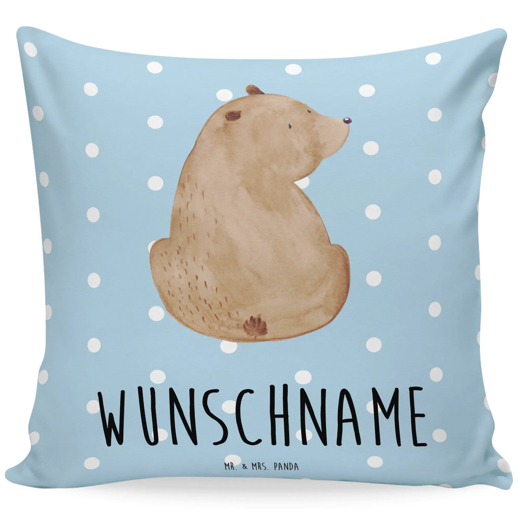 Personalisiertes Kissen Bär Schulterblick Kissen, personalisiert, Name, Wunschname, bedrucken, Kopfkissen, Bär, Teddy, Teddybär, Selbstachtung, Weltansicht, Motivation, Bären, Bärenliebe, Weisheit