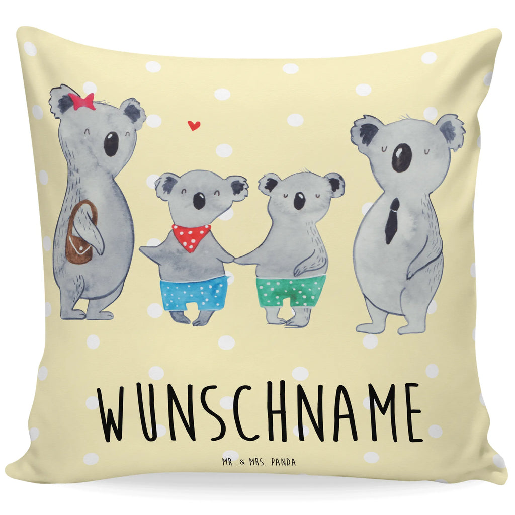 Personalisiertes Kissen Koala Familie zwei Kissen, personalisiert, Name, Wunschname, bedrucken, Kopfkissen, Familie, Vatertag, Muttertag, Bruder, Schwester, Mama, Papa, Oma, Opa, Koala, Koalabär, beste Familie, Familienzeit, Familienleben, Koalafamilie, Lieblingsfamilie