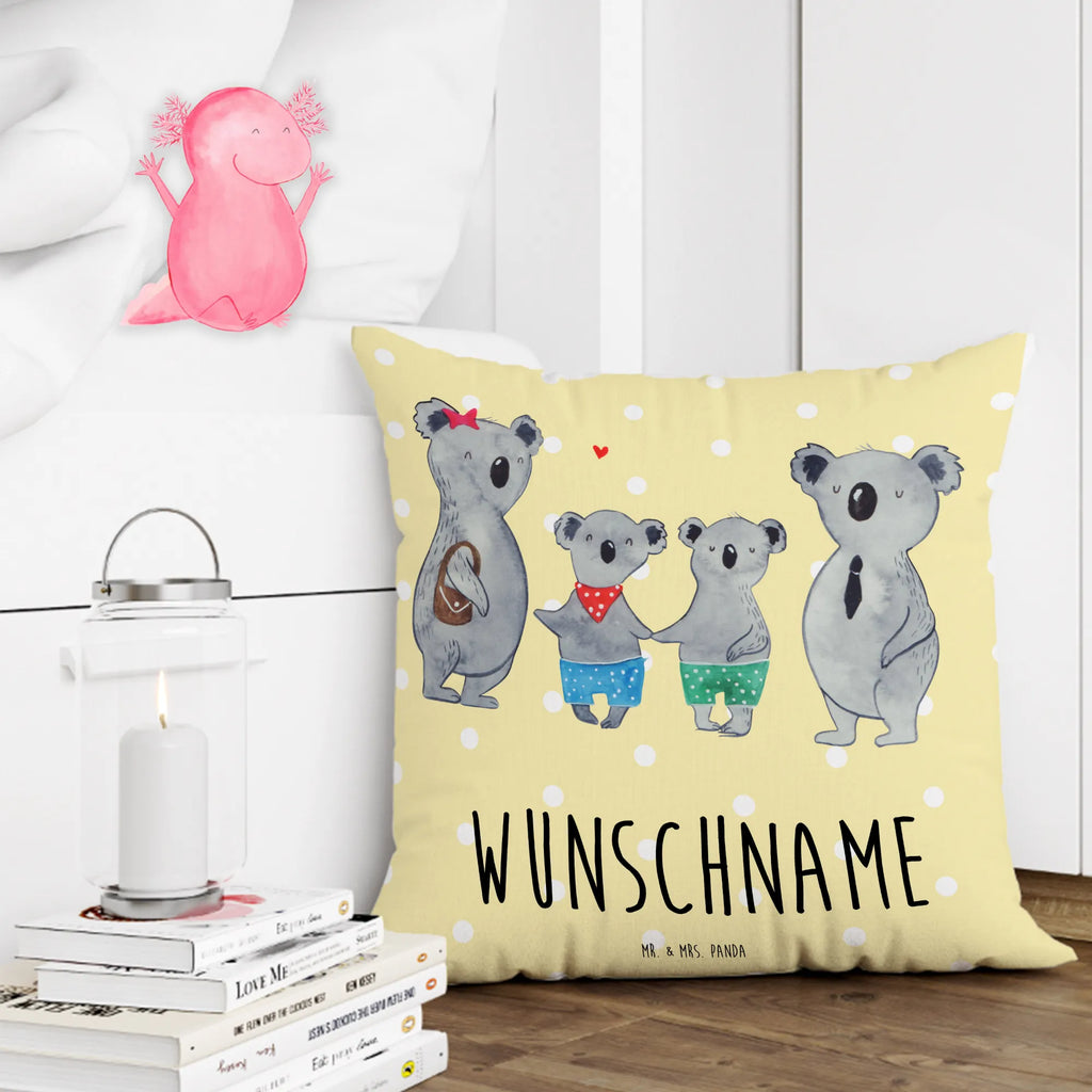 Personalisiertes Kissen Koala Familie zwei Kissen, personalisiert, Name, Wunschname, bedrucken, Kopfkissen, Familie, Vatertag, Muttertag, Bruder, Schwester, Mama, Papa, Oma, Opa, Koala, Koalabär, beste Familie, Familienzeit, Familienleben, Koalafamilie, Lieblingsfamilie