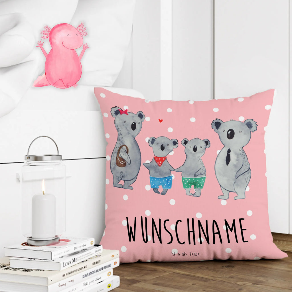 Personalisiertes Kissen Koala Familie zwei Kissen, personalisiert, Name, Wunschname, bedrucken, Kopfkissen, Familie, Vatertag, Muttertag, Bruder, Schwester, Mama, Papa, Oma, Opa, Koala, Koalabär, beste Familie, Familienzeit, Familienleben, Koalafamilie, Lieblingsfamilie