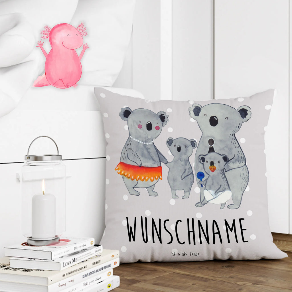 Personalisiertes Kissen Koala Familie Kissen, personalisiert, Name, Wunschname, bedrucken, Kopfkissen, Familie, Vatertag, Muttertag, Bruder, Schwester, Mama, Papa, Oma, Opa, Koala, Koalas, Family, Kinder, Geschwister, Familienleben