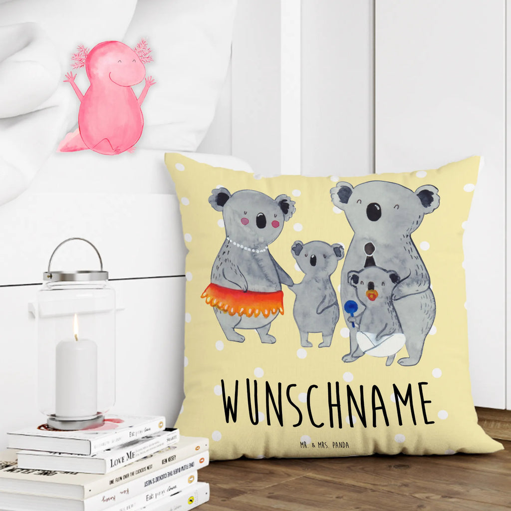 Personalisiertes Kissen Koala Familie Kissen, personalisiert, Name, Wunschname, bedrucken, Kopfkissen, Familie, Vatertag, Muttertag, Bruder, Schwester, Mama, Papa, Oma, Opa, Koala, Koalas, Family, Kinder, Geschwister, Familienleben