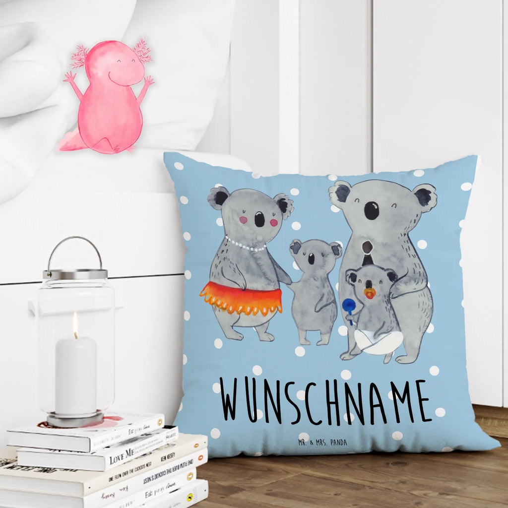 Personalisiertes Kissen Koala Familie Kissen, personalisiert, Name, Wunschname, bedrucken, Kopfkissen, Familie, Vatertag, Muttertag, Bruder, Schwester, Mama, Papa, Oma, Opa, Koala, Koalas, Family, Kinder, Geschwister, Familienleben