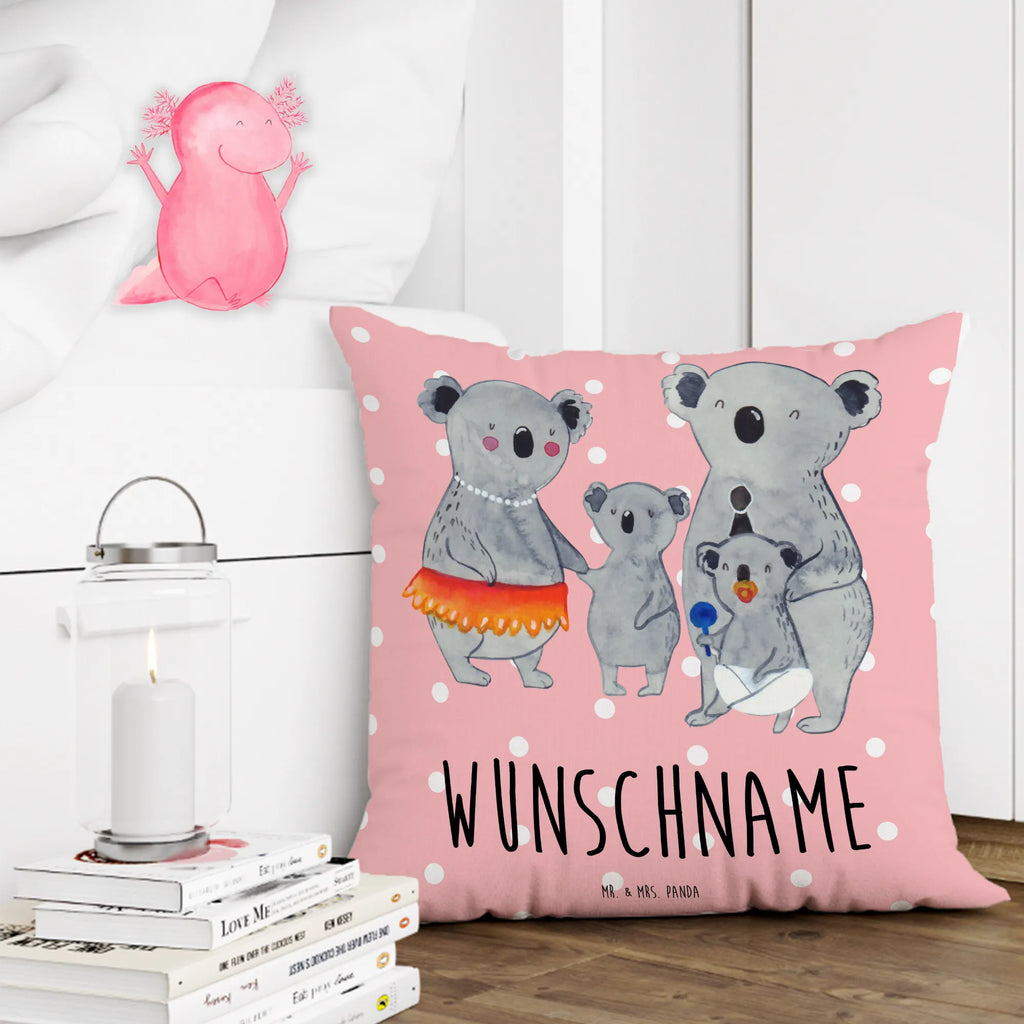 Personalisiertes Kissen Koala Familie Kissen, personalisiert, Name, Wunschname, bedrucken, Kopfkissen, Familie, Vatertag, Muttertag, Bruder, Schwester, Mama, Papa, Oma, Opa, Koala, Koalas, Family, Kinder, Geschwister, Familienleben