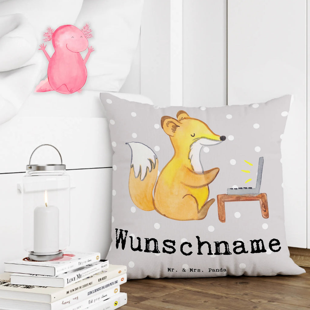 Personalisiertes Kissen Fuchs Bester Sitznachbar der Welt Kissen, personalisiert, Name, Wunschname, bedrucken, Kopfkissen, für, Dankeschön, Geschenk, Schenken, Geburtstag, Geburtstagsgeschenk, Geschenkidee, Danke, Bedanken, Mitbringsel, Freude machen, Geschenktipp, Sitznachbar, Stuhlnachbar, Nachbar, Uni, Universität, Seminar, Kommilitone, Tischnachbar, Schule, Mitschüler, Mitstudent, Hochschule