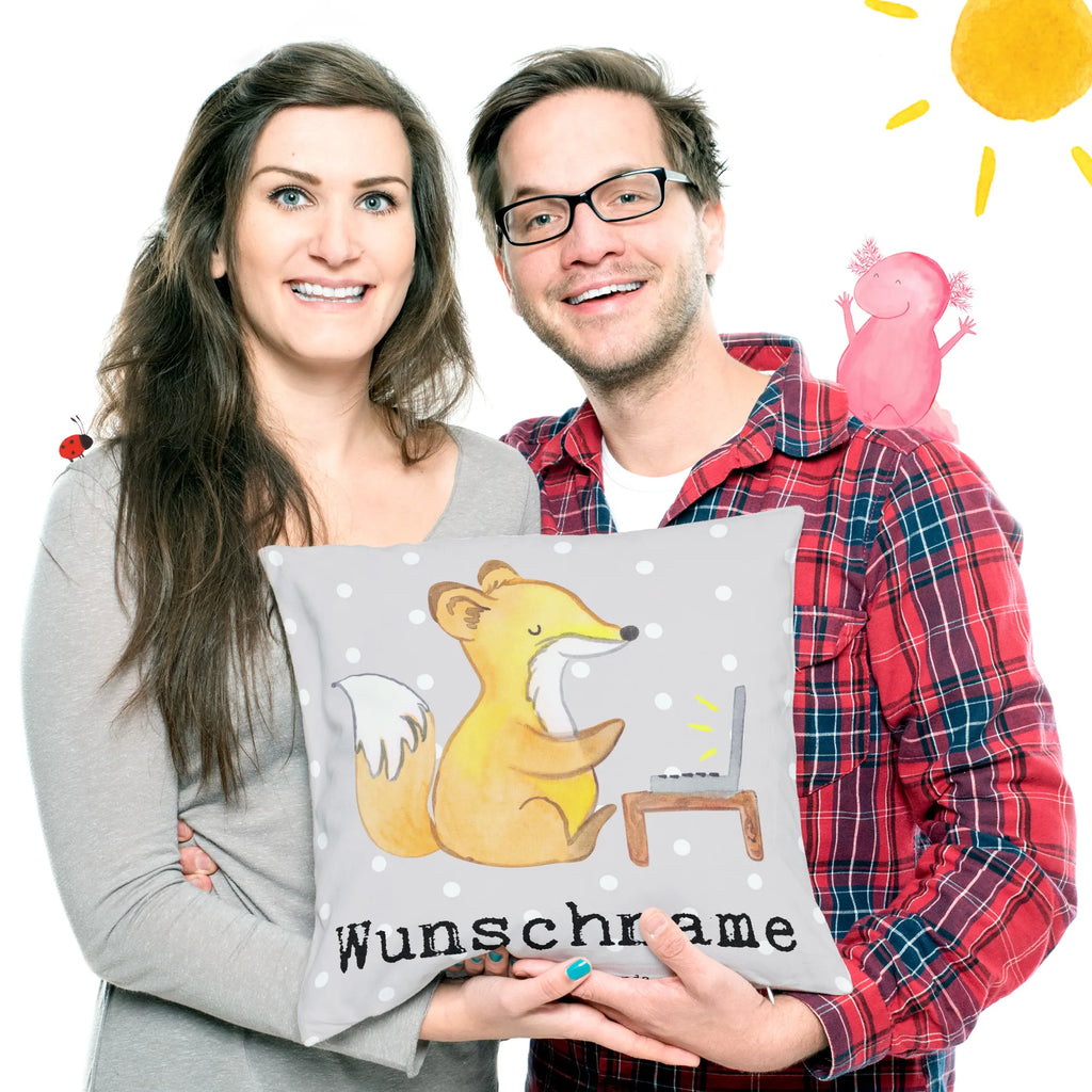 Personalisiertes Kissen Fuchs Bester Sitznachbar der Welt Kissen, personalisiert, Name, Wunschname, bedrucken, Kopfkissen, für, Dankeschön, Geschenk, Schenken, Geburtstag, Geburtstagsgeschenk, Geschenkidee, Danke, Bedanken, Mitbringsel, Freude machen, Geschenktipp, Sitznachbar, Stuhlnachbar, Nachbar, Uni, Universität, Seminar, Kommilitone, Tischnachbar, Schule, Mitschüler, Mitstudent, Hochschule