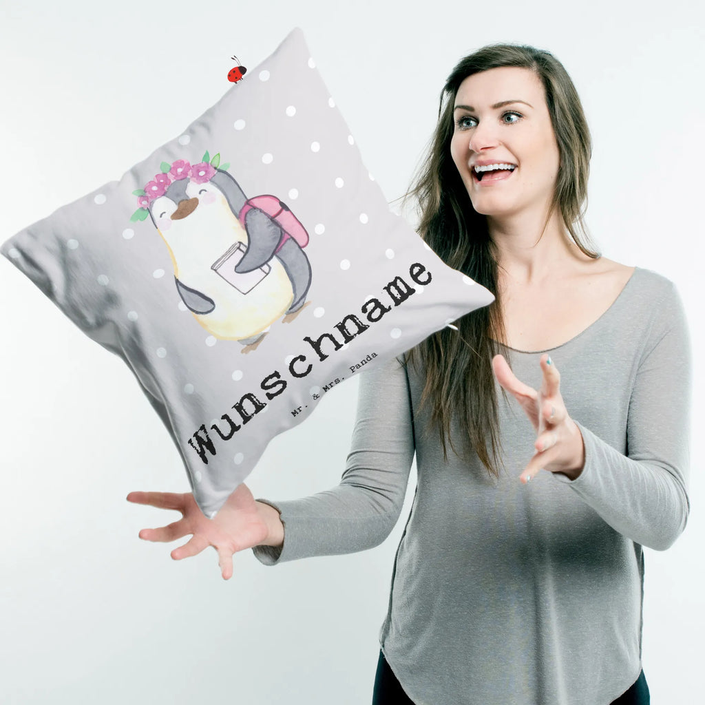 Personalisiertes Kissen Pinguin Beste Tochter der Welt Kissen, personalisiert, Name, Wunschname, bedrucken, Kopfkissen, für, Dankeschön, Geschenk, Schenken, Geburtstag, Geburtstagsgeschenk, Geschenkidee, Danke, Bedanken, Mitbringsel, Freude machen, Geschenktipp, Tochter, Töchter, Töchterchen, Geburt, Kleine, Mutter, Vater, Kind, Kinder, Familie, Belohnung