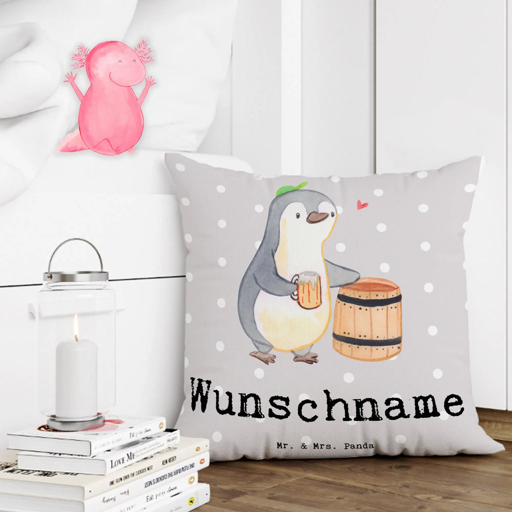 Personalisiertes Kissen Pinguin Bester Trinkbruder der Welt Kissen, personalisiert, Name, Wunschname, bedrucken, Kopfkissen, für, Dankeschön, Geschenk, Schenken, Geburtstag, Geburtstagsgeschenk, Geschenkidee, Danke, Bedanken, Mitbringsel, Freude machen, Geschenktipp, Trinkbruder, Trinkkumpel, Kumpel, Saufkumpane, Kumpane, Trinken, Party, Kleinigkeit