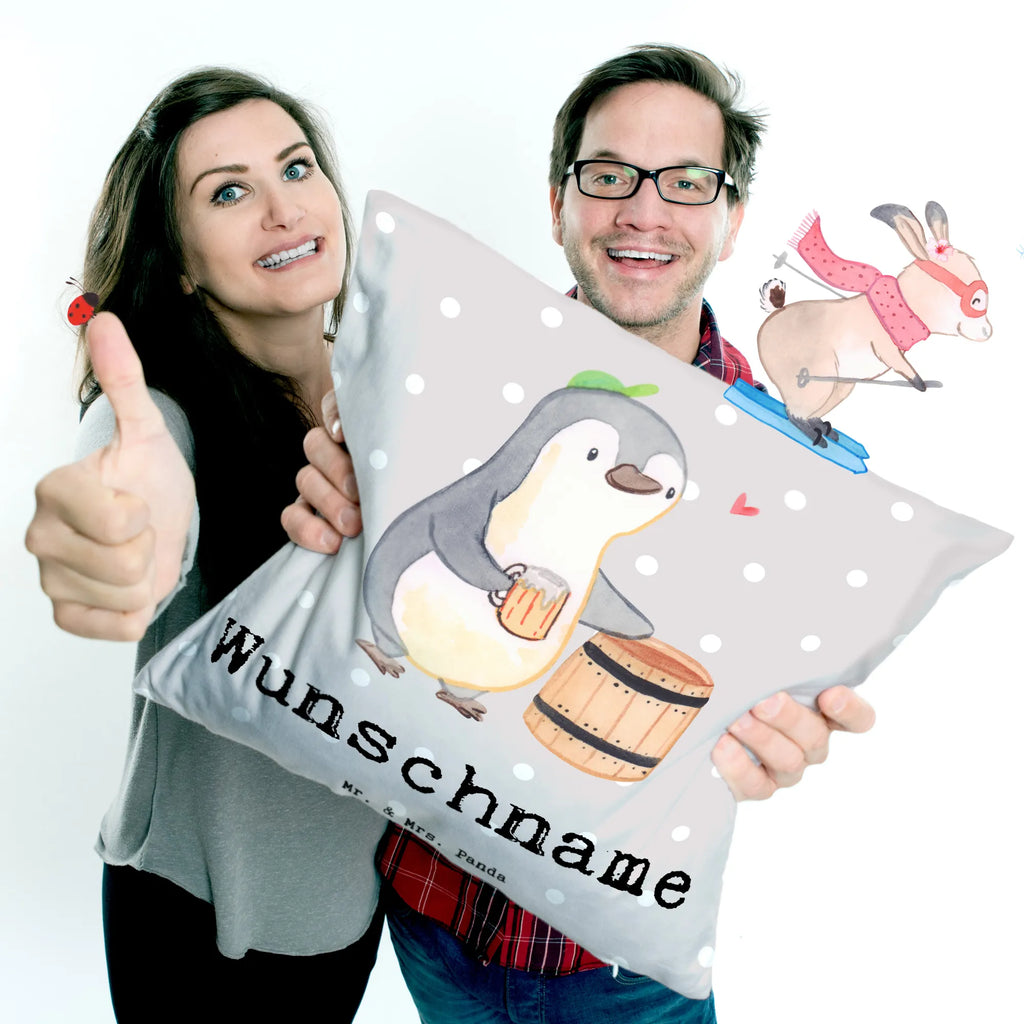 Personalisiertes Kissen Pinguin Bester Trinkbruder der Welt Kissen, personalisiert, Name, Wunschname, bedrucken, Kopfkissen, für, Dankeschön, Geschenk, Schenken, Geburtstag, Geburtstagsgeschenk, Geschenkidee, Danke, Bedanken, Mitbringsel, Freude machen, Geschenktipp, Trinkbruder, Trinkkumpel, Kumpel, Saufkumpane, Kumpane, Trinken, Party, Kleinigkeit