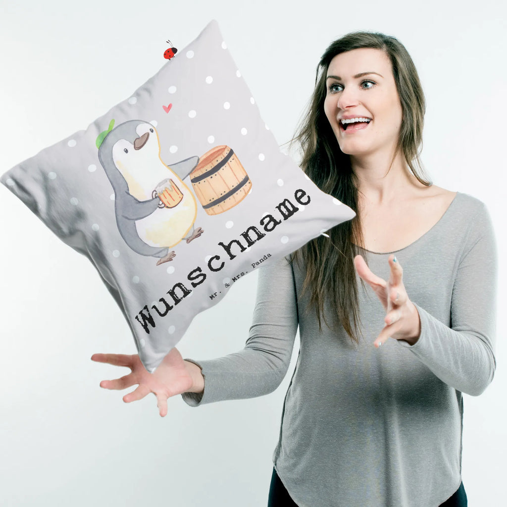 Personalisiertes Kissen Pinguin Bester Trinkbruder der Welt Kissen, personalisiert, Name, Wunschname, bedrucken, Kopfkissen, für, Dankeschön, Geschenk, Schenken, Geburtstag, Geburtstagsgeschenk, Geschenkidee, Danke, Bedanken, Mitbringsel, Freude machen, Geschenktipp, Trinkbruder, Trinkkumpel, Kumpel, Saufkumpane, Kumpane, Trinken, Party, Kleinigkeit