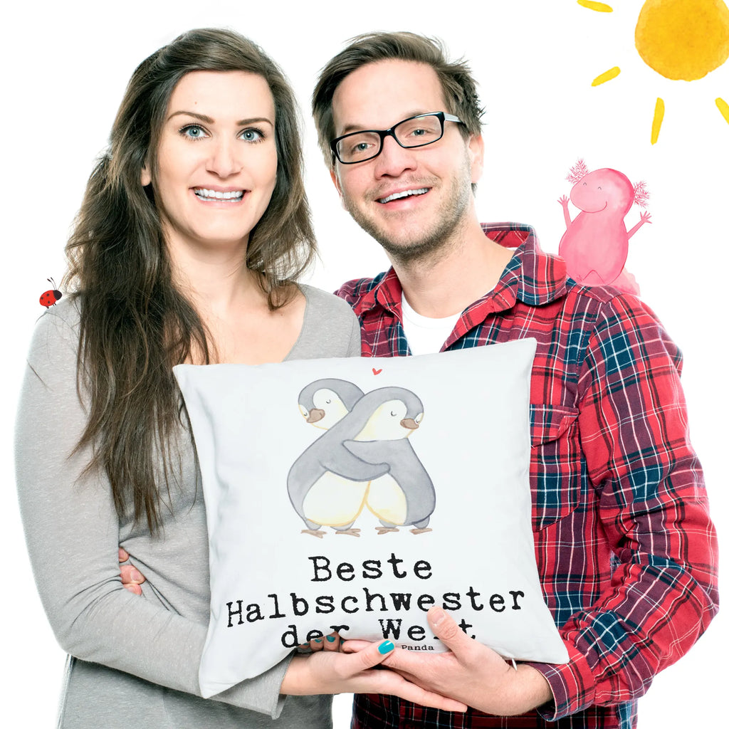 40x40 Kissen Pinguin Beste Halbschwester der Welt Kissenhülle, Kopfkissen, Sofakissen, Dekokissen, Motivkissen, sofakissen, sitzkissen, Kissen, Kissenbezüge, Kissenbezug 40x40, Kissen 40x40, Kissenhülle 40x40, Zierkissen, Couchkissen, Dekokissen Sofa, Sofakissen 40x40, Dekokissen 40x40, Kopfkissen 40x40, Kissen 40x40 Waschbar, für, Dankeschön, Geschenk, Schenken, Geburtstag, Geburtstagsgeschenk, Geschenkidee, Danke, Bedanken, Mitbringsel, Freude machen, Geschenktipp, Halbschwester, Stiefschwester, Stiefgeschwister, Schwestern, Schwester, Geschwister, Schwesterherz, Sister, Familie, Kleinigkeit, Beste, Tochter, Liebe, Kinder