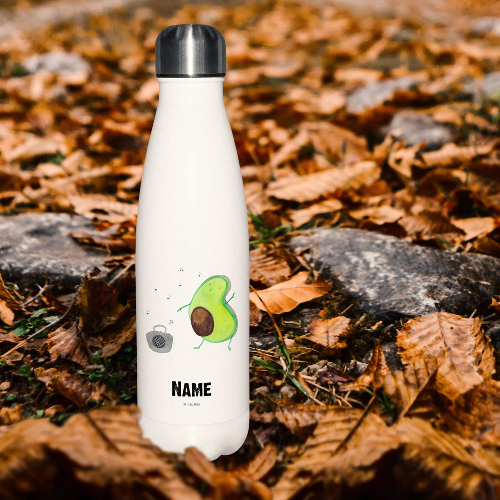 Personalisierte Thermosflasche Avocado tanzt Personalisierte Isolierflasche, Personalisierte Thermoflasche, Personalisierte Trinkflasche, Trinkflasche Mit Namen, Wunschname, Bedrucken, Namensflasche, Avocado, Veggie, Vegan, Gesund