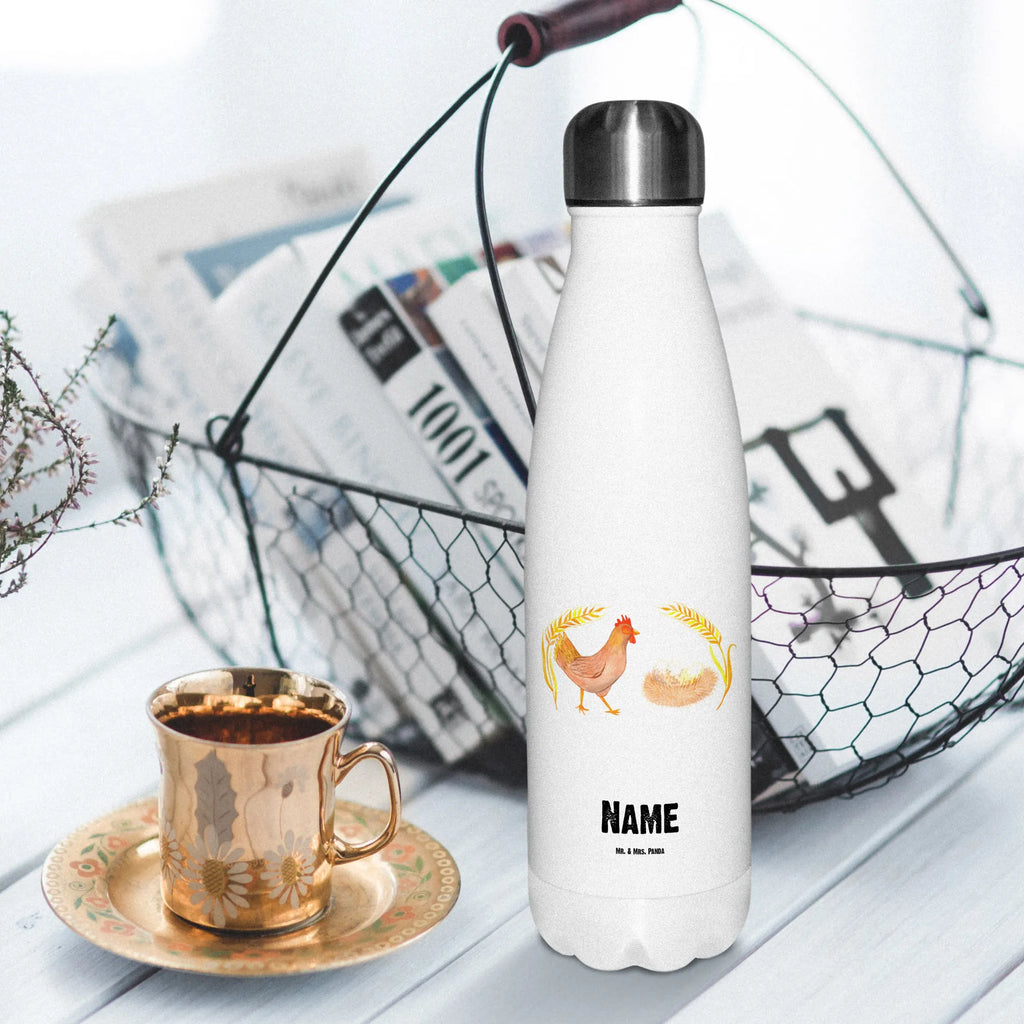 Personalisierte Thermosflasche Huhn stolz Personalisierte Isolierflasche, Personalisierte Thermoflasche, Personalisierte Trinkflasche, Trinkflasche Mit Namen, Wunschname, Bedrucken, Namensflasche, Bauernhof, Hoftiere, Landwirt, Landwirtin, Hahn, Henne, Hühner, Eier, Hof, Landleben, Motivation, Geburt, Magie, Spruch, Schwangerschaft