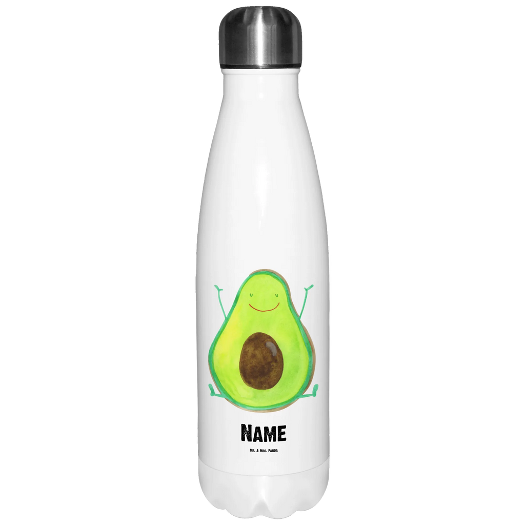 Personalisierte Thermosflasche Avocado Happy Personalisierte Isolierflasche, Personalisierte Thermoflasche, Personalisierte Trinkflasche, Trinkflasche Mit Namen, Wunschname, Bedrucken, Namensflasche, Avocado, Veggie, Vegan, Gesund, Chaos