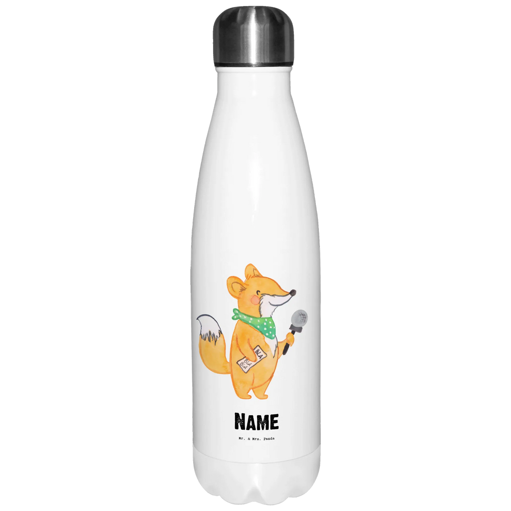 Personalisierte Thermosflasche Journalist mit Herz Personalisierte Isolierflasche, Personalisierte Thermoflasche, Personalisierte Trinkflasche, Trinkflasche Mit Namen, Wunschname, Bedrucken, Namensflasche, Beruf, Ausbildung, Jubiläum, Abschied, Rente, Kollege, Kollegin, Geschenk, Schenken, Arbeitskollege, Mitarbeiter, Firma, Danke, Dankeschön, Journalist, Reporter, Redakteur, Pressebüro, Studium