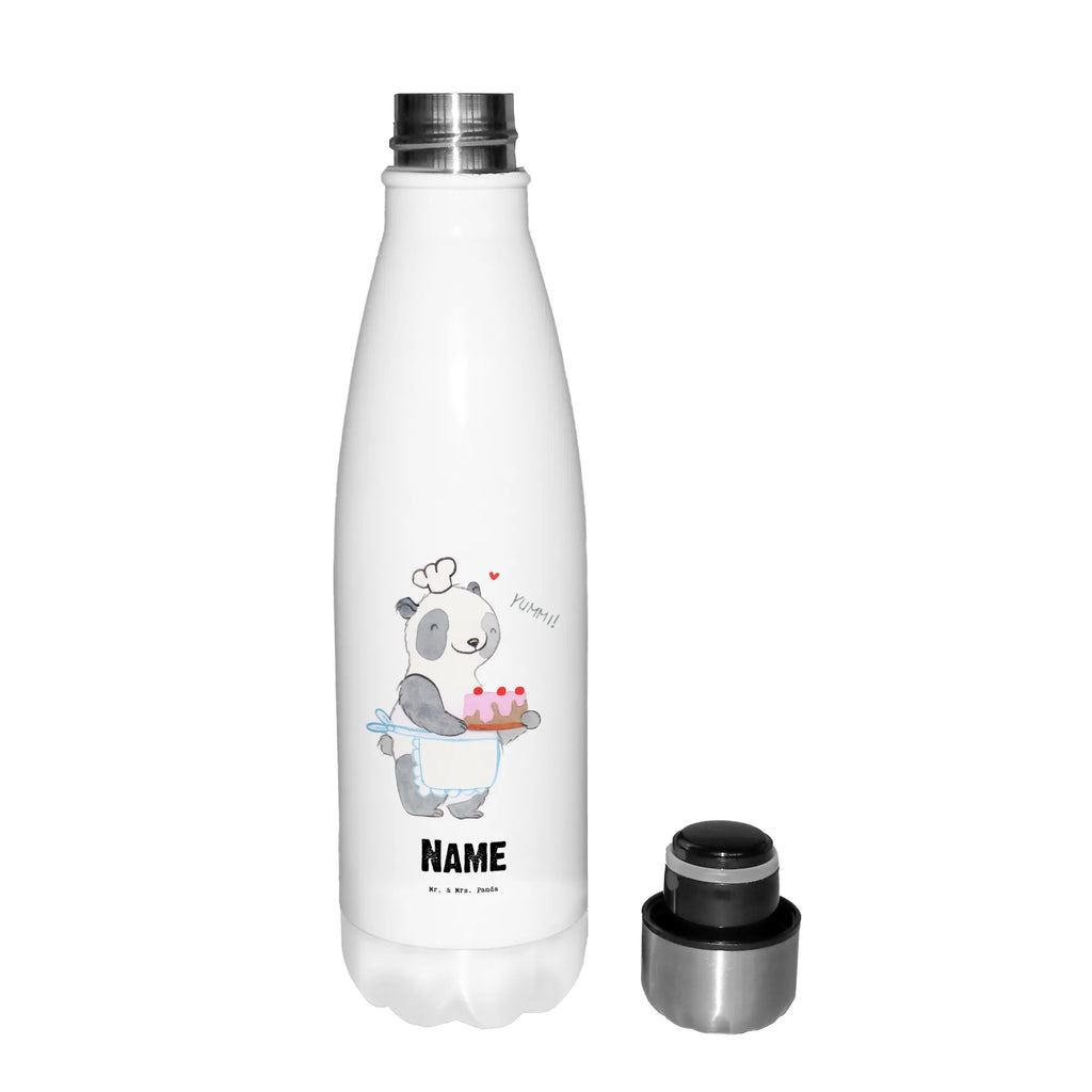 Personalisierte Thermosflasche Panda Backen Personalisierte Isolierflasche, Personalisierte Thermoflasche, Personalisierte Trinkflasche, Trinkflasche Mit Namen, Wunschname, Bedrucken, Namensflasche, Geschenk, Sport, Sportart, Hobby, Schenken, Danke, Dankeschön, Auszeichnung, Gewinn, Sportler, backen, Hobbybäcker, Kuchen backen