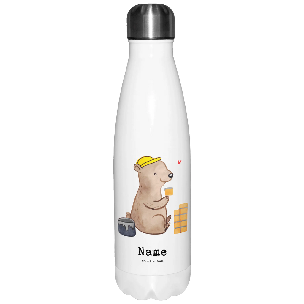 Personalisierte Thermosflasche Maurer mit Herz Personalisierte Isolierflasche, Personalisierte Thermoflasche, Personalisierte Trinkflasche, Trinkflasche Mit Namen, Wunschname, Bedrucken, Namensflasche, Beruf, Ausbildung, Jubiläum, Abschied, Rente, Kollege, Kollegin, Geschenk, Schenken, Arbeitskollege, Mitarbeiter, Firma, Danke, Dankeschön, Maurer, Maurermeister, Gesellenprüfung, Handwerker, Maurerbetrieb