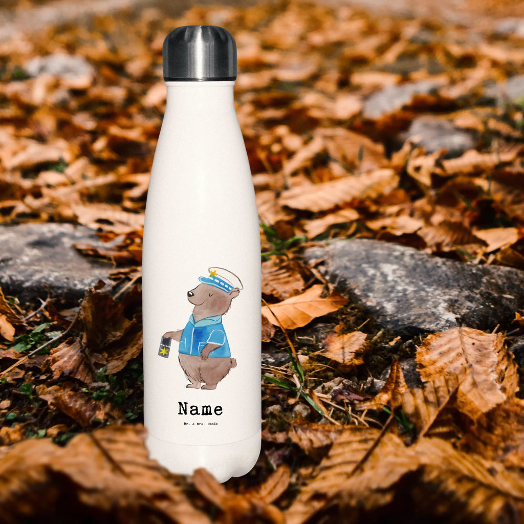 Personalisierte Thermosflasche Polizist mit Herz Personalisierte Isolierflasche, Personalisierte Thermoflasche, Personalisierte Trinkflasche, Trinkflasche Mit Namen, Wunschname, Bedrucken, Namensflasche, Beruf, Ausbildung, Jubiläum, Abschied, Rente, Kollege, Kollegin, Geschenk, Schenken, Arbeitskollege, Mitarbeiter, Firma, Danke, Dankeschön, Polizist, Polizeibeamter, Wachmann, Cop, Polizei, Studium