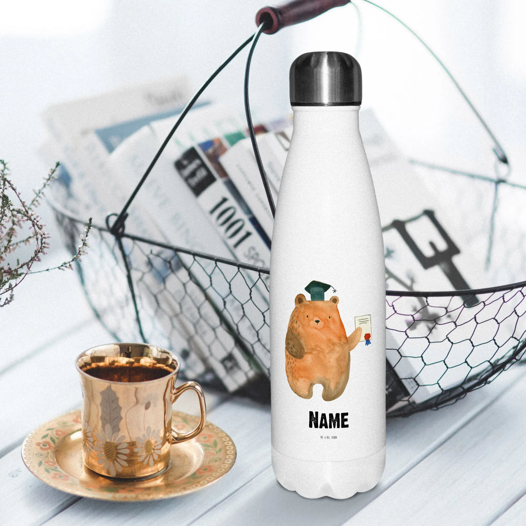 Personalisierte Thermosflasche Bär Prüfung Personalisierte Isolierflasche, Personalisierte Thermoflasche, Personalisierte Trinkflasche, Trinkflasche Mit Namen, Wunschname, Bedrucken, Namensflasche, Bär, Teddy, Teddybär, Abitur, Prüfungen, Prüfung bestanden, Abschluss, Zeugnis, Abschlusszeugnis