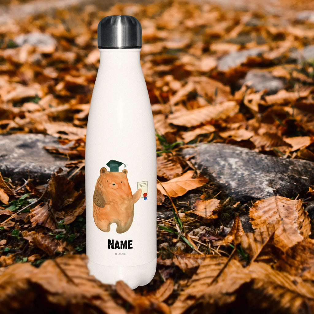 Personalisierte Thermosflasche Bär Prüfung Personalisierte Isolierflasche, Personalisierte Thermoflasche, Personalisierte Trinkflasche, Trinkflasche Mit Namen, Wunschname, Bedrucken, Namensflasche, Bär, Teddy, Teddybär, Abitur, Prüfungen, Prüfung bestanden, Abschluss, Zeugnis, Abschlusszeugnis