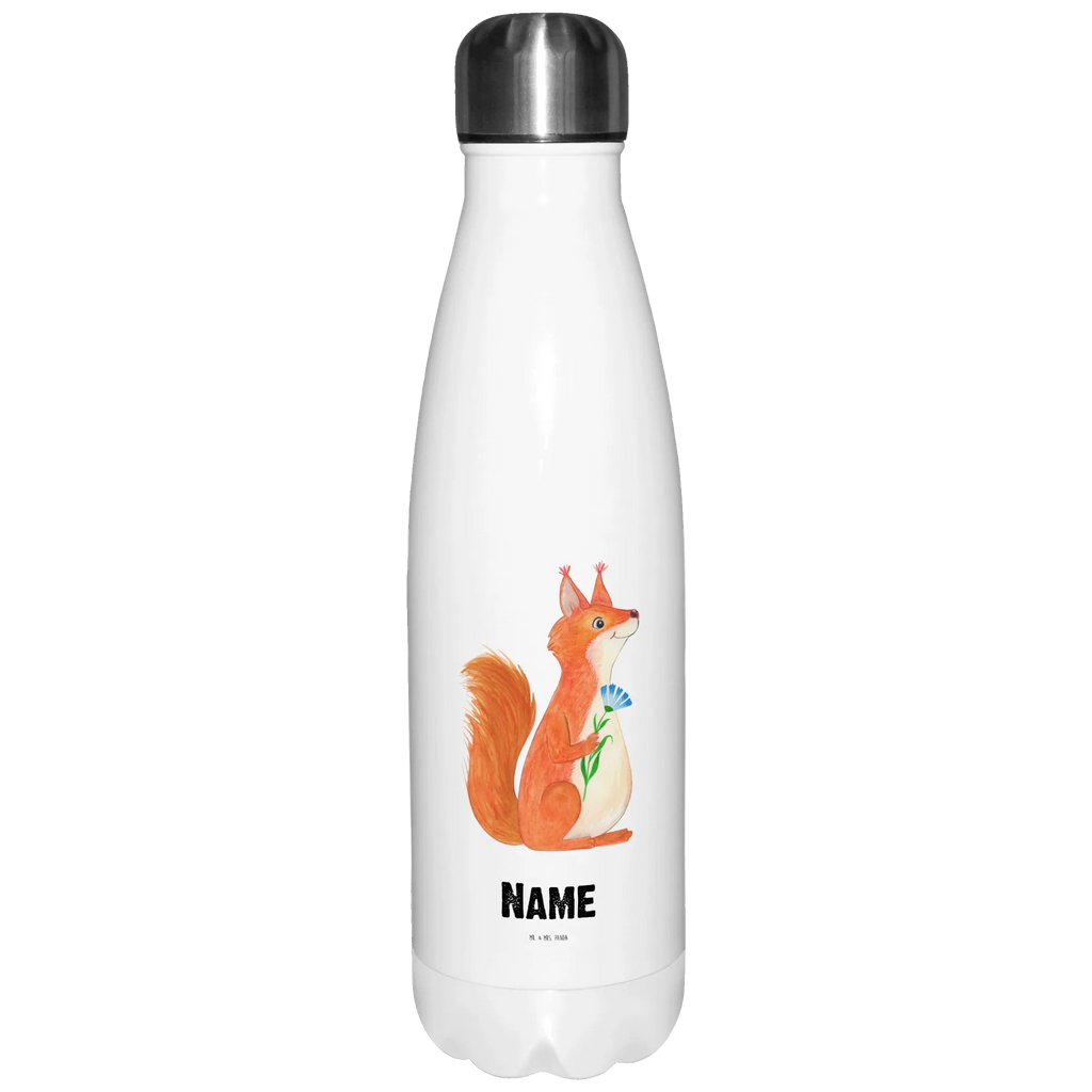 Personalisierte Thermosflasche Eichhörnchen Blume Personalisierte Isolierflasche, Personalisierte Thermoflasche, Personalisierte Trinkflasche, Trinkflasche Mit Namen, Wunschname, Bedrucken, Namensflasche, Tiermotive, Gute Laune, lustige Sprüche, Tiere, Eichhörnchen, Eichhorn, Spruch positiv, Lachen, Spaß, Motivation Sprüche, Motivation Bilder, glücklich Spruch, Spruch Deko