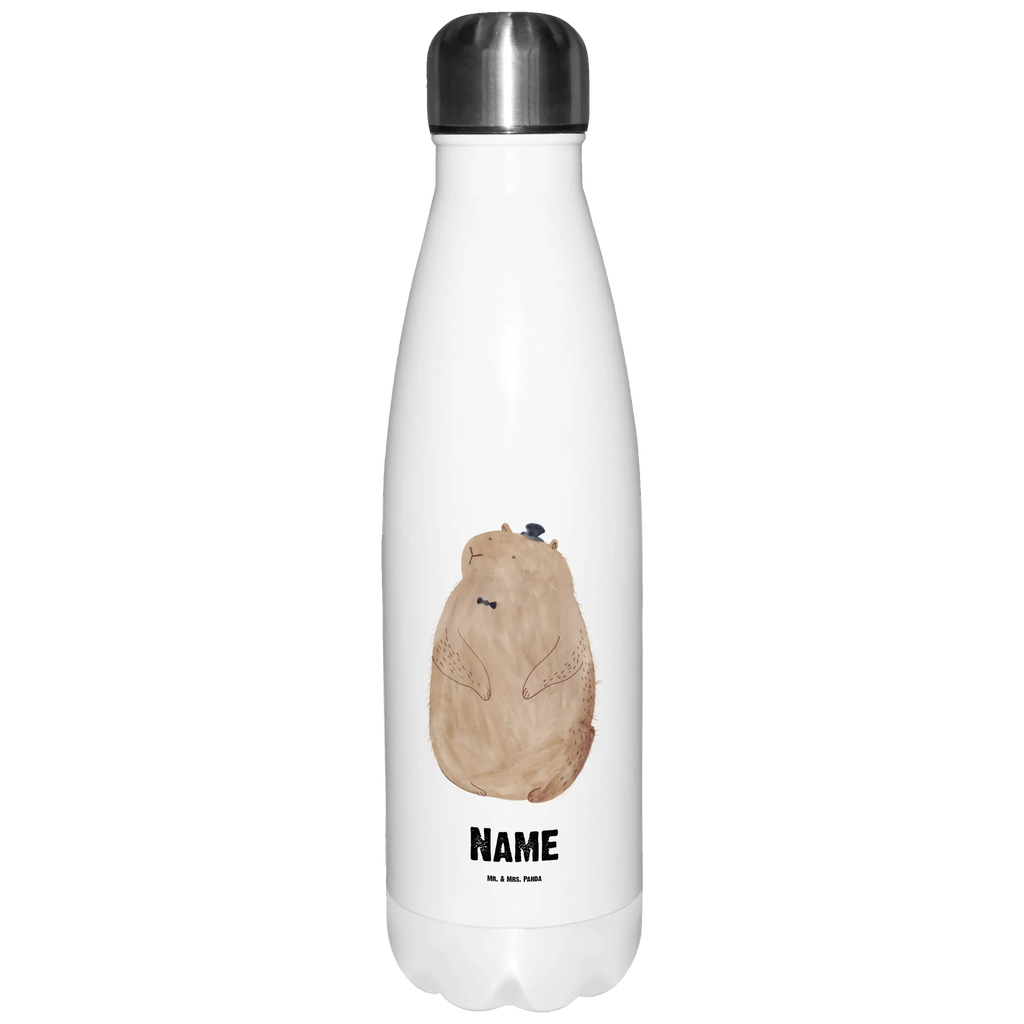 Personalisierte Thermosflasche Murmeltier Personalisierte Isolierflasche, Personalisierte Thermoflasche, Personalisierte Trinkflasche, Trinkflasche Mit Namen, Wunschname, Bedrucken, Namensflasche, Tiermotive, Gute Laune, lustige Sprüche, Tiere, Murmeltier, Knigge, Fröhlichkeit, Freundlichkeit, Respekt, Anstand