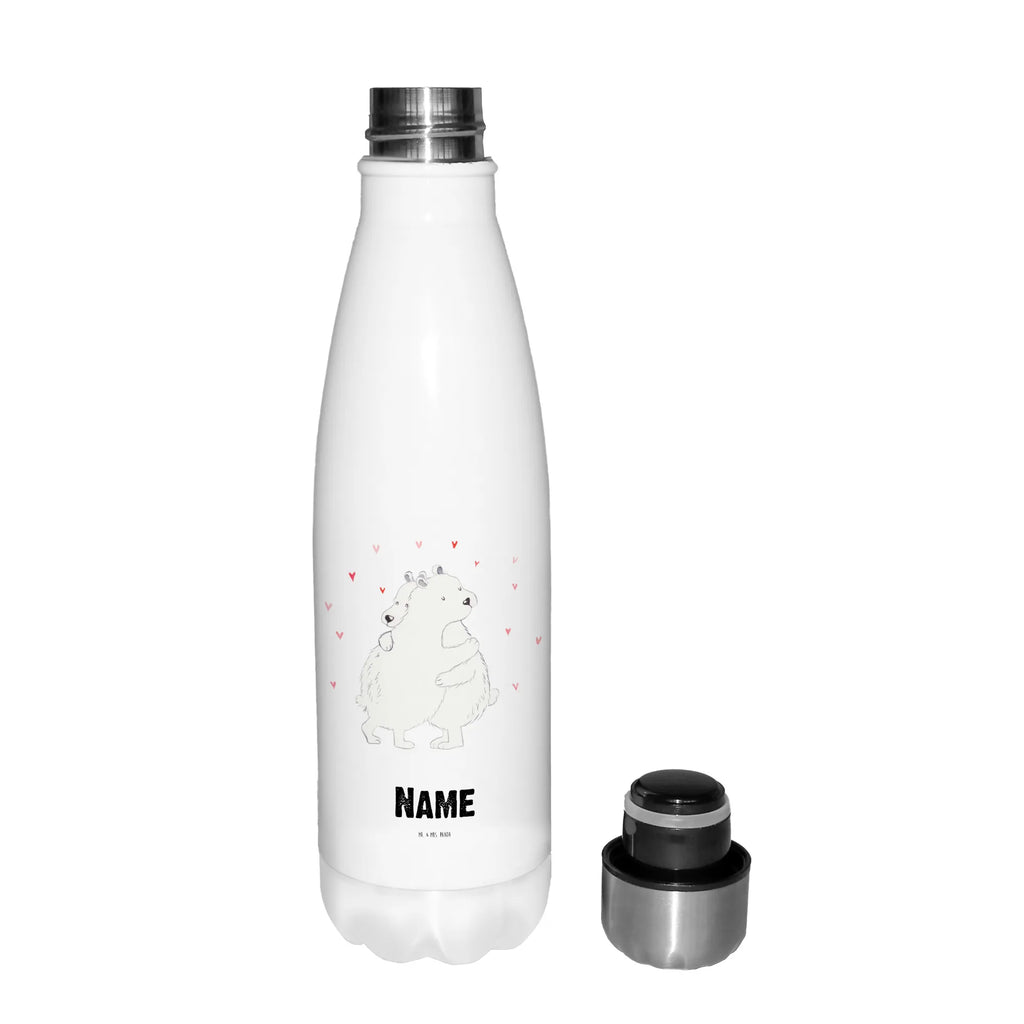 Personalisierte Thermosflasche Eisbär Umarmen Personalisierte Isolierflasche, Personalisierte Thermoflasche, Personalisierte Trinkflasche, Trinkflasche Mit Namen, Wunschname, Bedrucken, Namensflasche, Tiermotive, Gute Laune, lustige Sprüche, Tiere