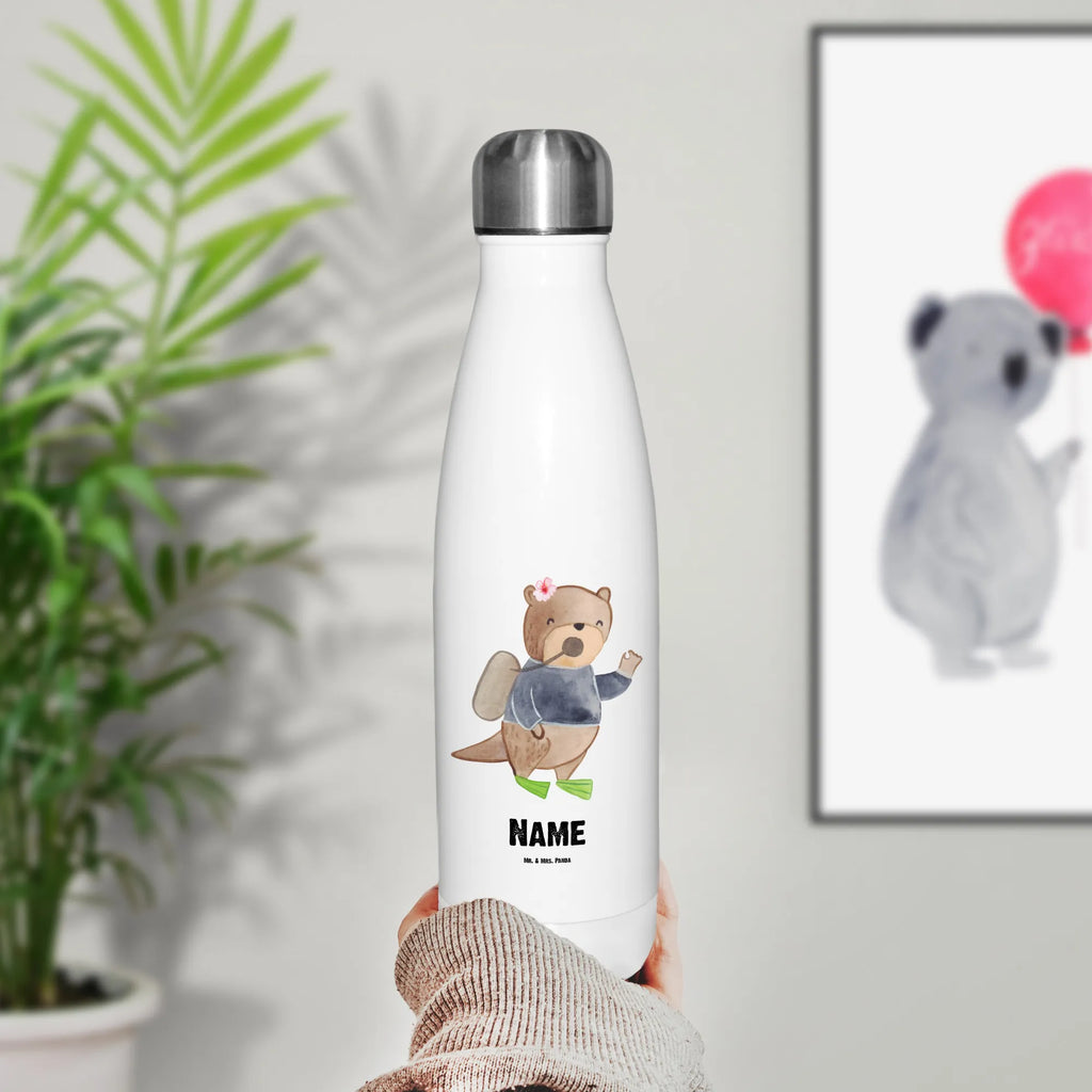 Personalisierte Thermosflasche Taucherin mit Herz Personalisierte Isolierflasche, Personalisierte Thermoflasche, Personalisierte Trinkflasche, Trinkflasche Mit Namen, Wunschname, Bedrucken, Namensflasche, Beruf, Ausbildung, Jubiläum, Abschied, Rente, Kollege, Kollegin, Geschenk, Schenken, Arbeitskollege, Mitarbeiter, Firma, Danke, Dankeschön