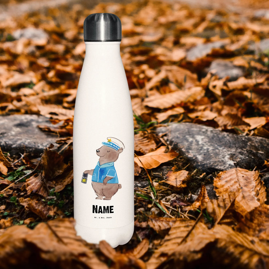 Personalisierte Thermosflasche Polizistin mit Herz Personalisierte Isolierflasche, Personalisierte Thermoflasche, Personalisierte Trinkflasche, Trinkflasche Mit Namen, Wunschname, Bedrucken, Namensflasche, Beruf, Ausbildung, Jubiläum, Abschied, Rente, Kollege, Kollegin, Geschenk, Schenken, Arbeitskollege, Mitarbeiter, Firma, Danke, Dankeschön, Polizistin, Polizeibeamtin, Wachfrau, Cop, Polizei, Studium