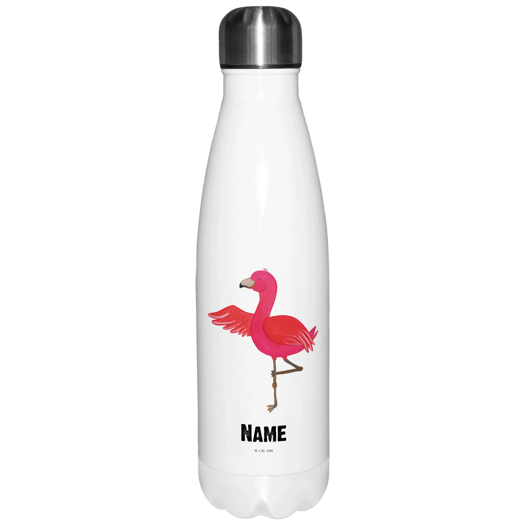 Personalisierte Thermosflasche Flamingo Yoga Personalisierte Isolierflasche, Personalisierte Thermoflasche, Personalisierte Trinkflasche, Trinkflasche Mit Namen, Wunschname, Bedrucken, Namensflasche, Flamingo, Vogel, Yoga, Namaste, Achtsamkeit, Yoga-Übung, Entspannung, Ärger, Aufregen, Tiefenentspannung