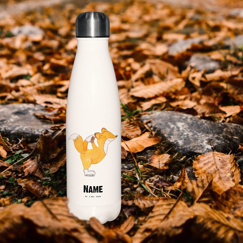 Personalisierte Thermosflasche Fuchs Eiskunstläufer Personalisierte Isolierflasche, Personalisierte Thermoflasche, Personalisierte Trinkflasche, Trinkflasche Mit Namen, Wunschname, Bedrucken, Namensflasche, Geschenk, Sport, Sportart, Hobby, Schenken, Danke, Dankeschön, Auszeichnung, Gewinn, Sportler, Eiskunstläufer, Eiskunstläuferin, Eiskunst