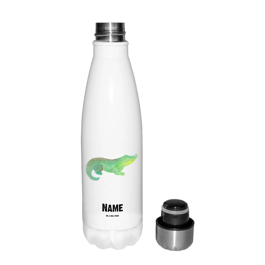 Personalisierte Thermosflasche Krokodil Personalisierte Isolierflasche, Personalisierte Thermoflasche, Personalisierte Trinkflasche, Trinkflasche Mit Namen, Wunschname, Bedrucken, Namensflasche, Meerestiere, Meer, Urlaub, Krokodil, Krokodile, verrückt sein, spontan sein, Abenteuerlust, Reiselust, Freundin, beste Freundin, Lieblingsmensch