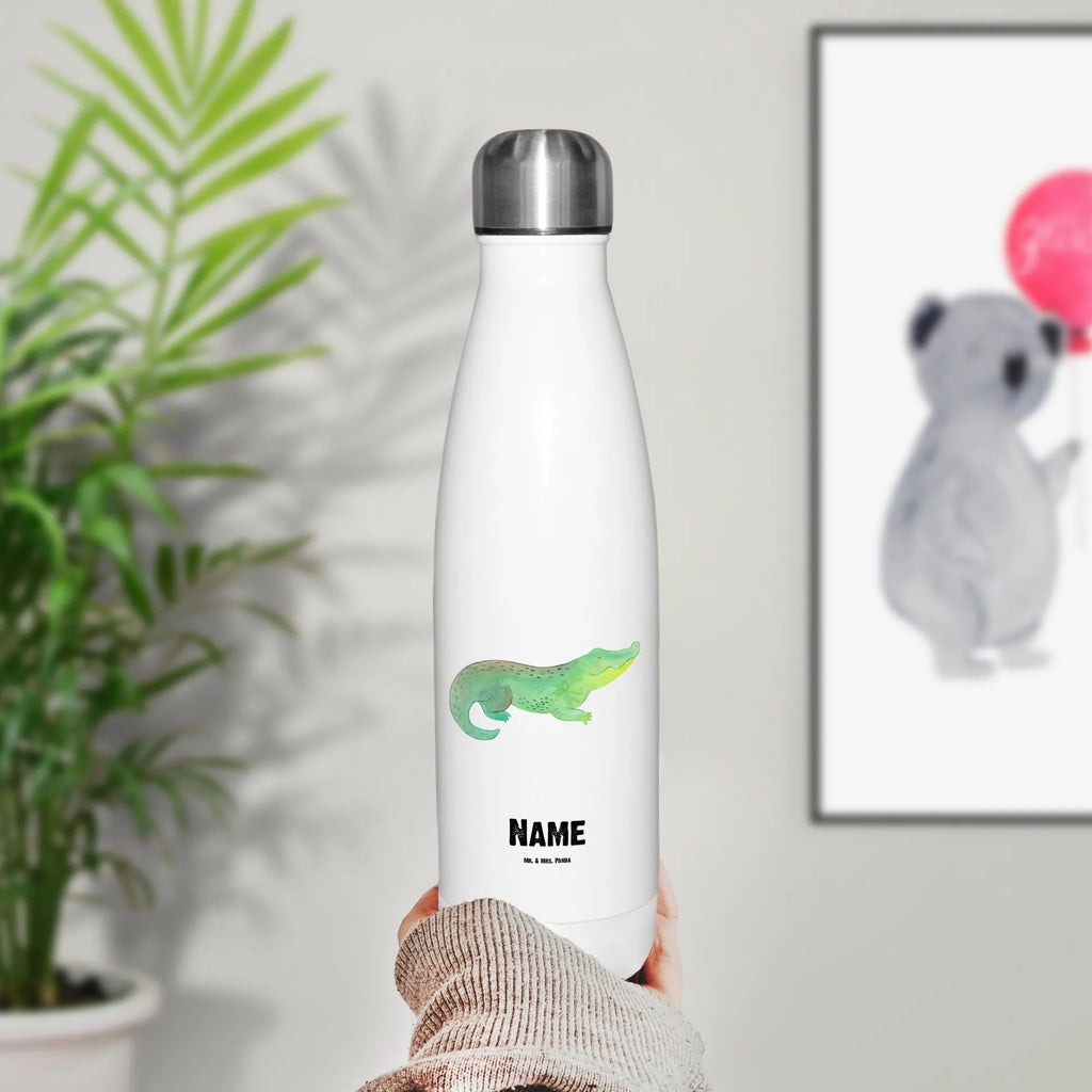 Personalisierte Thermosflasche Krokodil Personalisierte Isolierflasche, Personalisierte Thermoflasche, Personalisierte Trinkflasche, Trinkflasche Mit Namen, Wunschname, Bedrucken, Namensflasche, Meerestiere, Meer, Urlaub, Krokodil, Krokodile, verrückt sein, spontan sein, Abenteuerlust, Reiselust, Freundin, beste Freundin, Lieblingsmensch