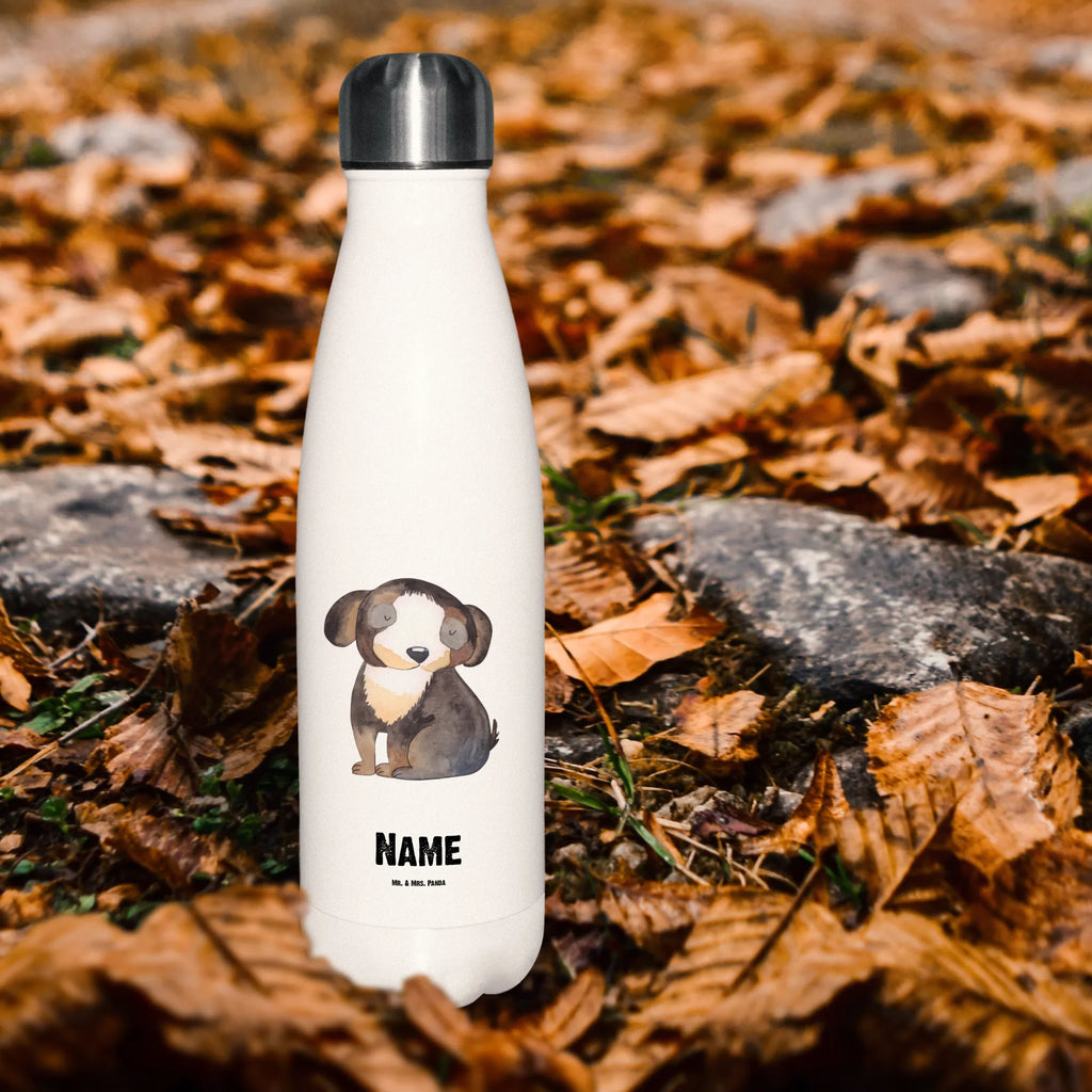 Personalisierte Thermosflasche Hund entspannt Personalisierte Isolierflasche, Personalisierte Thermoflasche, Personalisierte Trinkflasche, Trinkflasche Mit Namen, Wunschname, Bedrucken, Namensflasche, Hund, Hundemotiv, Haustier, Hunderasse, Tierliebhaber, Hundebesitzer, Sprüche, schwarzer Hund, Hundeliebe, Liebe, Hundeglück