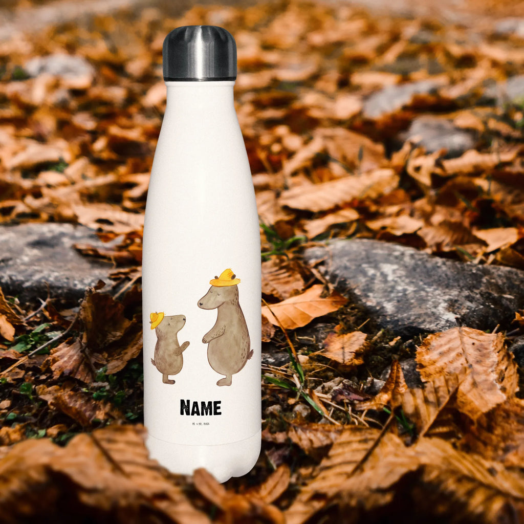 Personalisierte Thermosflasche Bären mit Hut Personalisierte Isolierflasche, Personalisierte Thermoflasche, Personalisierte Trinkflasche, Trinkflasche Mit Namen, Wunschname, Bedrucken, Namensflasche, Familie, Vatertag, Muttertag, Bruder, Schwester, Mama, Papa, Oma, Opa, Bär, Bären, Vater, Papi, Paps, Dad, Daddy, Lieblingsmensch, Sohn, Söhne, Kind, Kinder, Vater-Sohn, Family, Vorbild