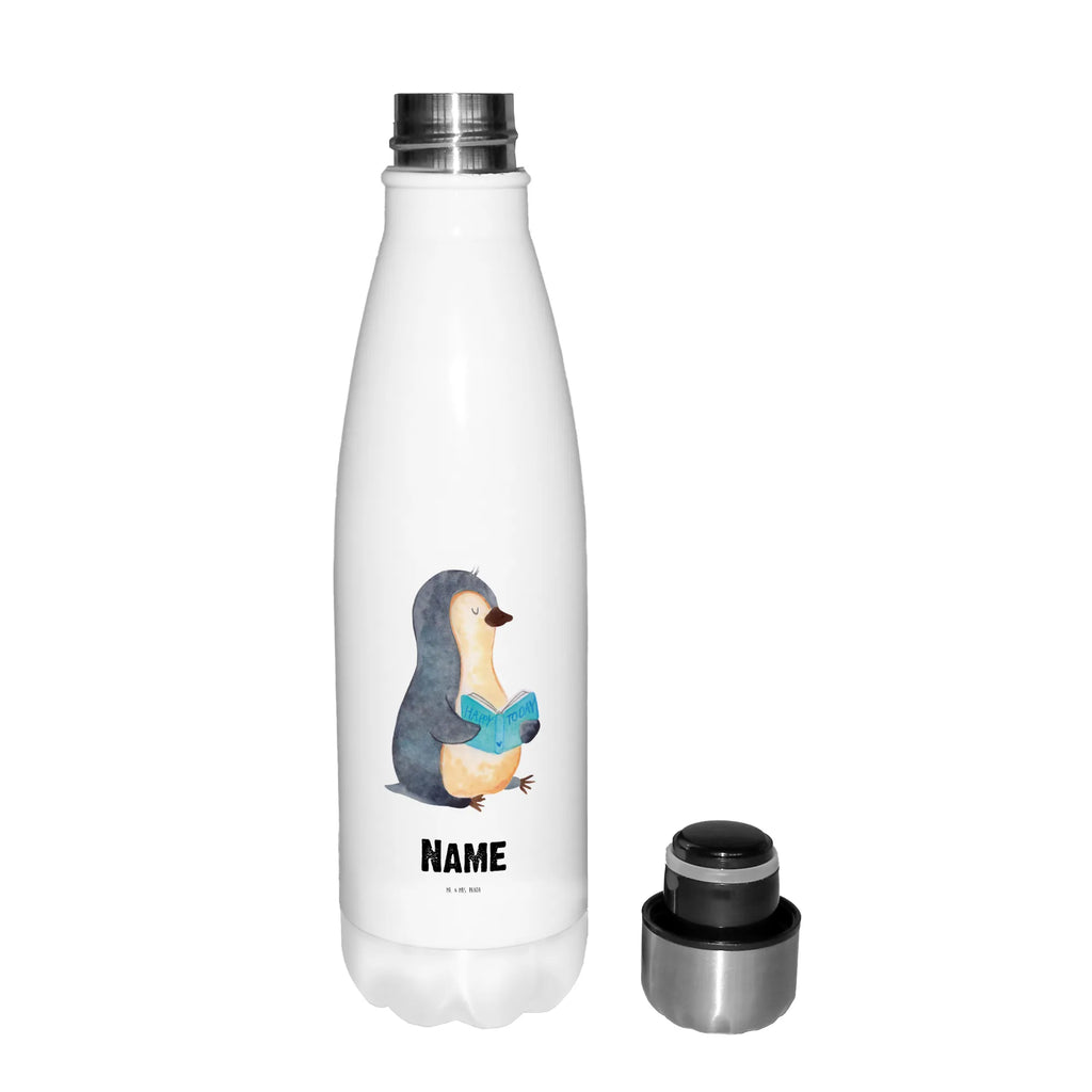 Personalisierte Thermosflasche Pinguin Buch Personalisierte Isolierflasche, Personalisierte Thermoflasche, Personalisierte Trinkflasche, Trinkflasche Mit Namen, Wunschname, Bedrucken, Namensflasche, Pinguin, Pinguine, Buch, Lesen, Bücherwurm, Nichtstun, Faulenzen, Ferien, Urlaub, Freizeit